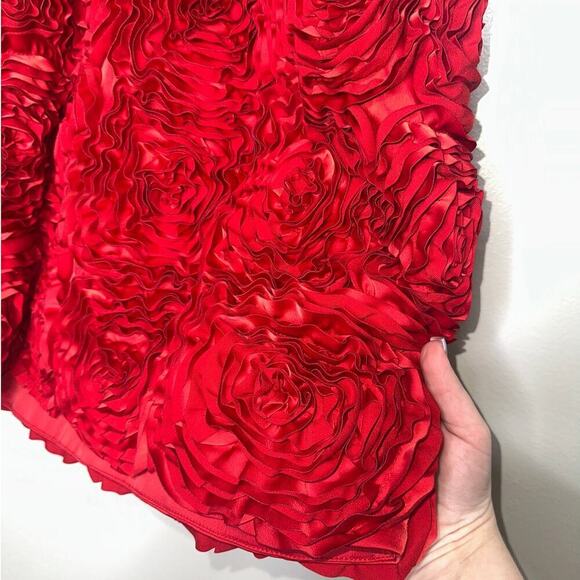 Aje Gazer Rosette Strapless Satin Mini Dress Red Size 6 Valentine's Day - Picture 5 of 10